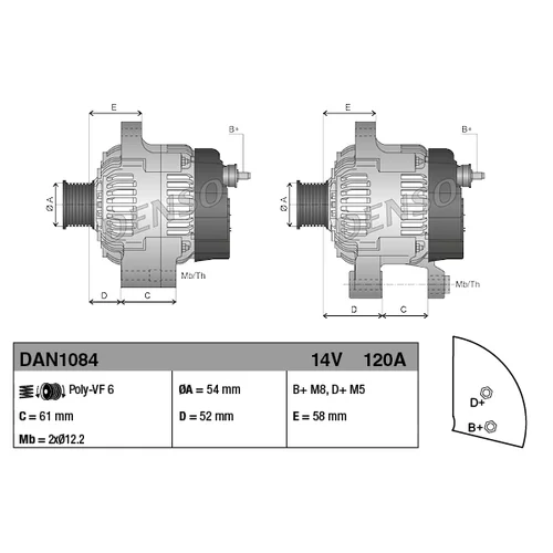 Alternátor DAN1084 /DENSO/ - obr. 3