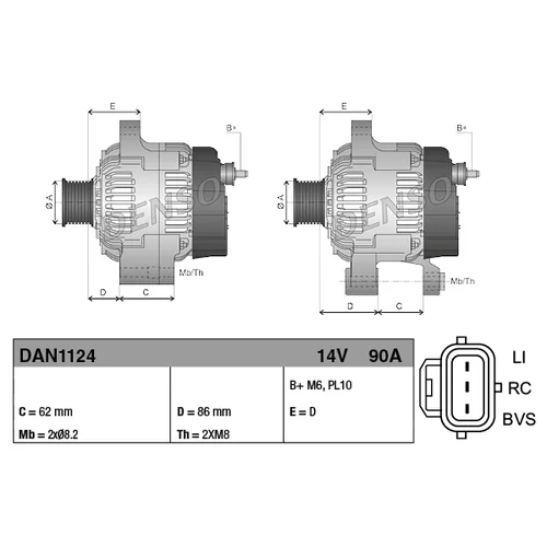 Alternátor DAN1124 /DENSO/ - obr. 3