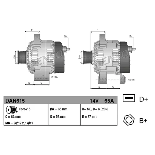 Alternátor DAN615 /DENSO/ - obr. 3