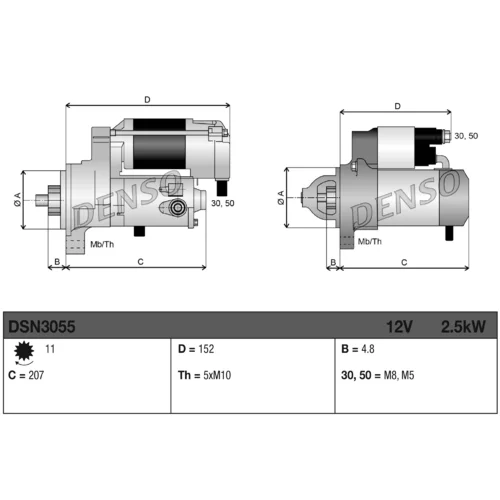 Štartér DSN3055 /DENSO/ - obr. 2