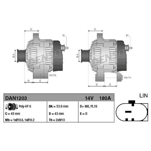 Alternátor DAN1203 /DENSO/ - obr. 3