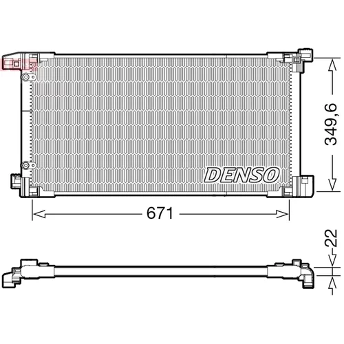 Kondenzátor klimatizácie DENSO DCN50114