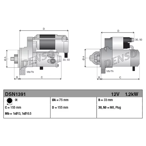 Štartér DSN1391 /DENSO/ - obr. 3