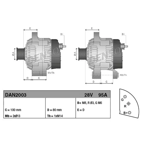 Alternátor DAN2003 /DENSO/ - obr. 3