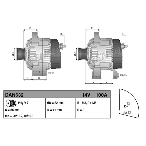 Alternátor DAN632 /DENSO/ - obr. 3