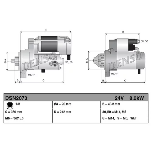 Štartér DSN2073 /DENSO/ - obr. 2