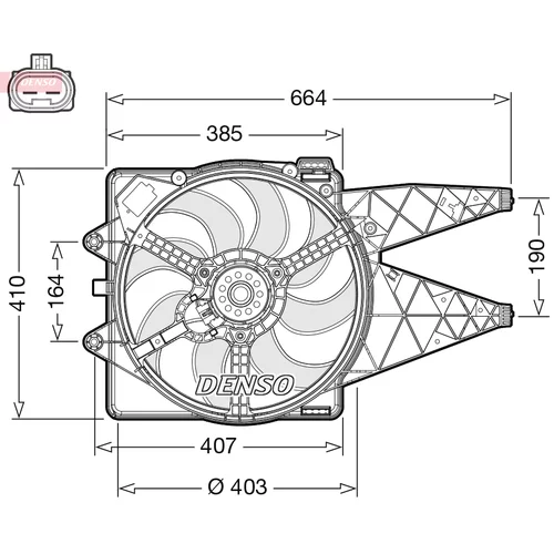 Ventilátor chladenia motora DENSO DER09309