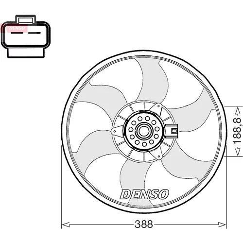 Ventilátor chladenia motora DENSO DER20003