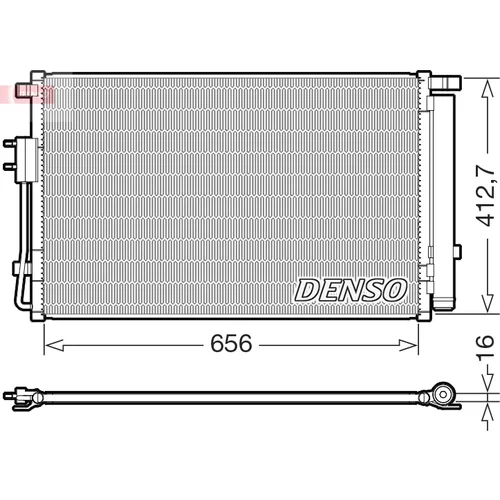 Kondenzátor klimatizácie DENSO DCN43022