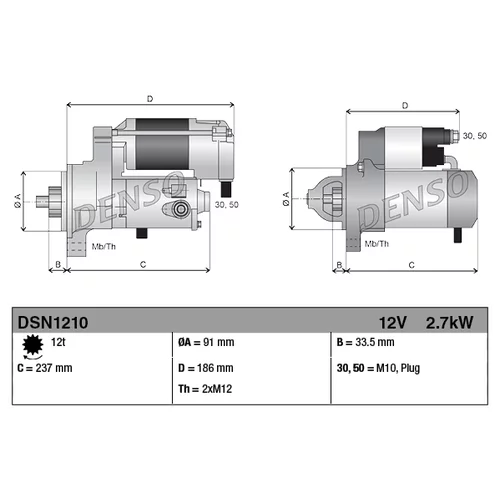 Štartér DSN1210 /DENSO/ - obr. 3