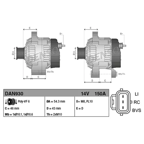 Alternátor DAN930 /DENSO/ - obr. 3