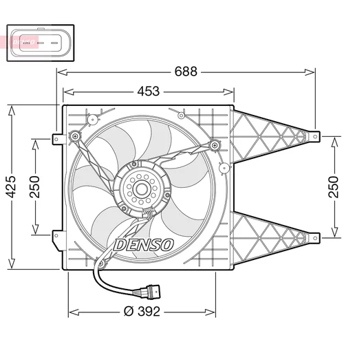 Ventilátor chladenia motora DENSO DER32016