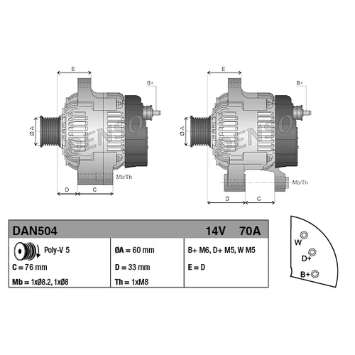 Alternátor DAN504 /DENSO/ - obr. 3