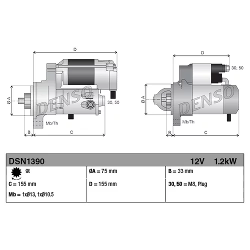 Štartér DSN1390 /DENSO/ - obr. 3