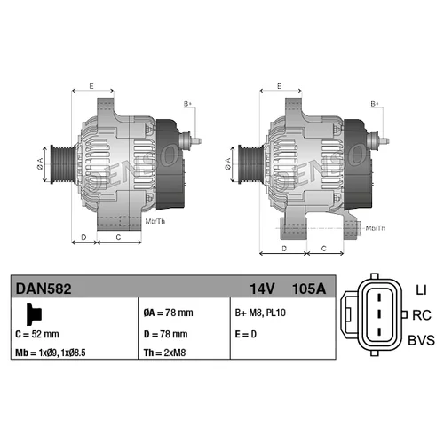 Alternátor DAN582 /DENSO/ - obr. 3