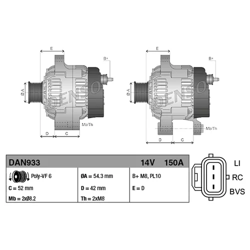 Alternátor DAN933 /DENSO/ - obr. 3