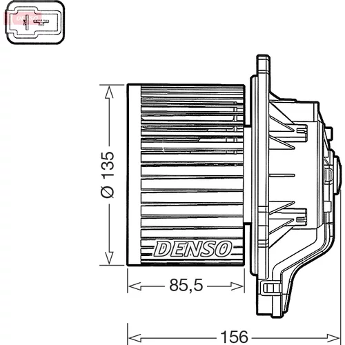Vnútorný ventilátor DENSO DEA43016