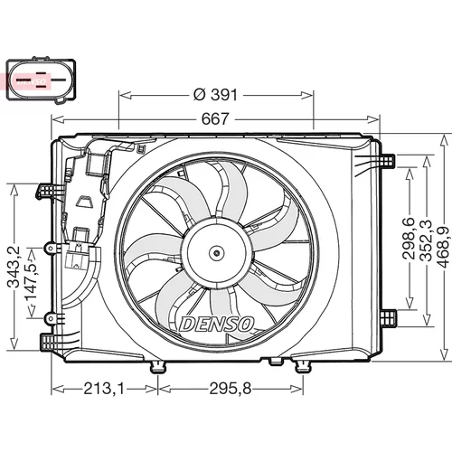 Ventilátor chladenia motora DENSO DER17000