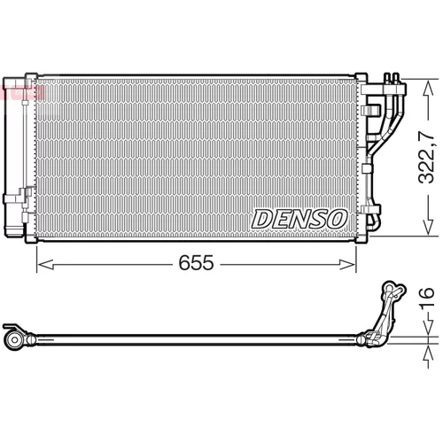 Kondenzátor klimatizácie DENSO DCN43011