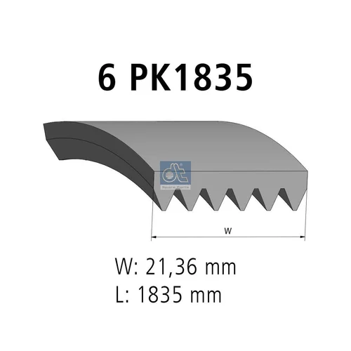 Ozubený klinový remeň DT Spare Parts 6.31542