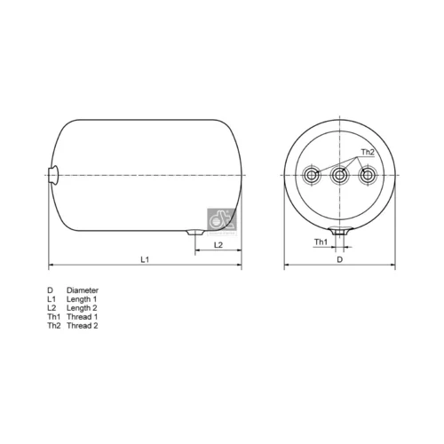 Zásobník vzduchu pre pneumatický systém 4.66435 (DT Spare Parts) - obr. 1