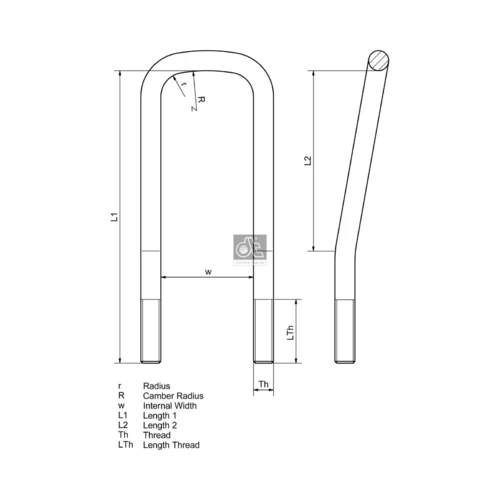 Spona listovej pružiny 1.25402 (DT Spare Parts) - obr. 1