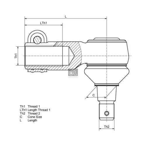 Hlava/čap spojovacej tyče riadenia 2.53252 (DT Spare Parts) - obr. 1