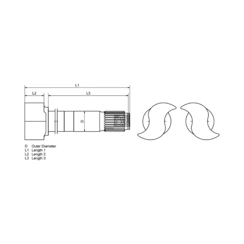 Hriadeľ brzdového kľúča pre bubnovú brzdu DT Spare Parts 4.64841