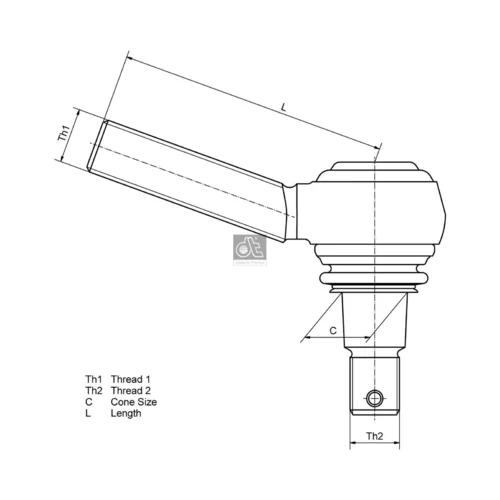 Hlava/čap spojovacej tyče riadenia 1.19005 (DT Spare Parts) - obr. 1