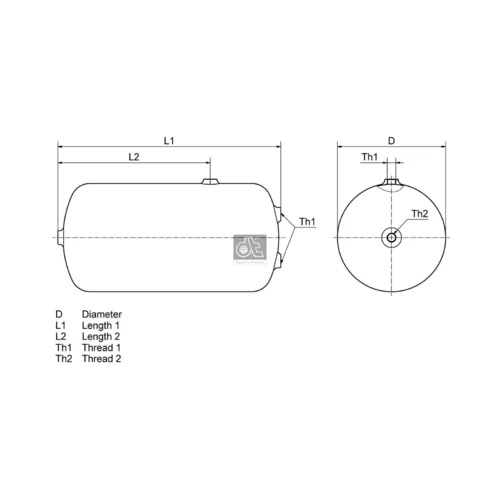 Zásobník vzduchu pre pneumatický systém 3.70110 (DT Spare Parts) - obr. 1