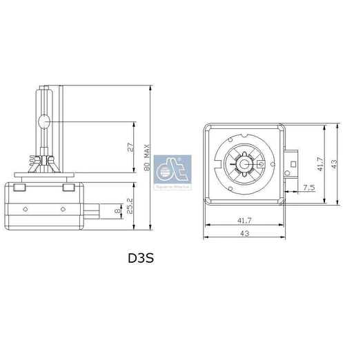 Žiarovka pre hlavný svetlomet DT Spare Parts 4.66604