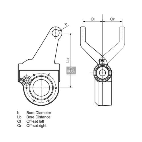 Pákový ovládač brzdového systému DT Spare Parts 6.60121