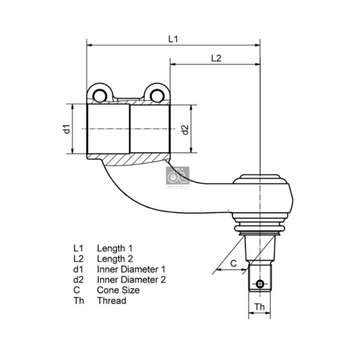 Hlava/čap spojovacej tyče riadenia 2.53001 (DT Spare Parts) - obr. 1