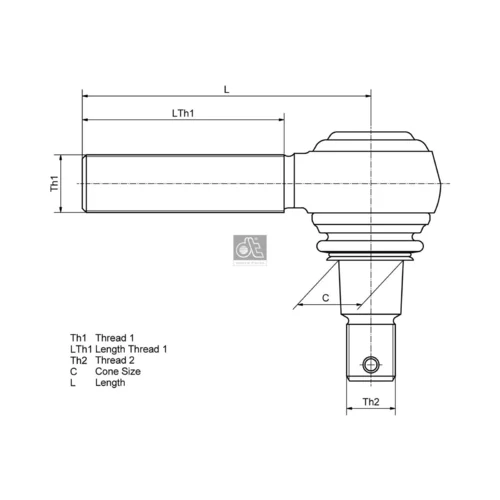 Hlava/čap spojovacej tyče riadenia 4.61208 (DT Spare Parts) - obr. 1