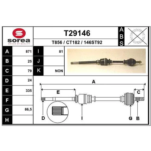 Hnací hriadeľ EAI T29146