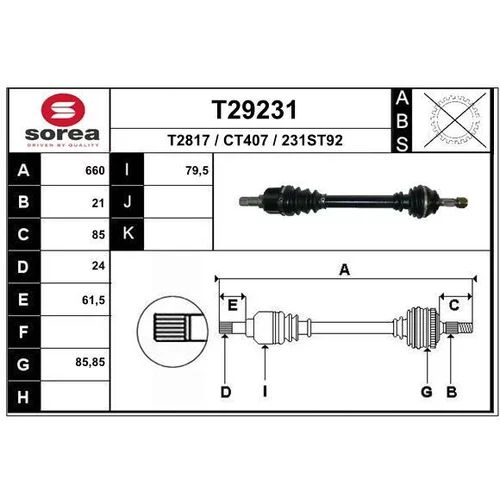 Hnací hriadeľ EAI T29231