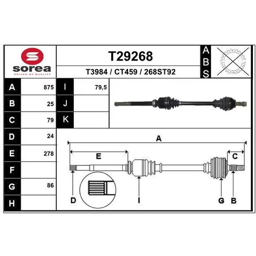 Hnací hriadeľ EAI T29268