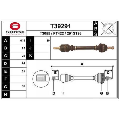 Hnací hriadeľ EAI T39291