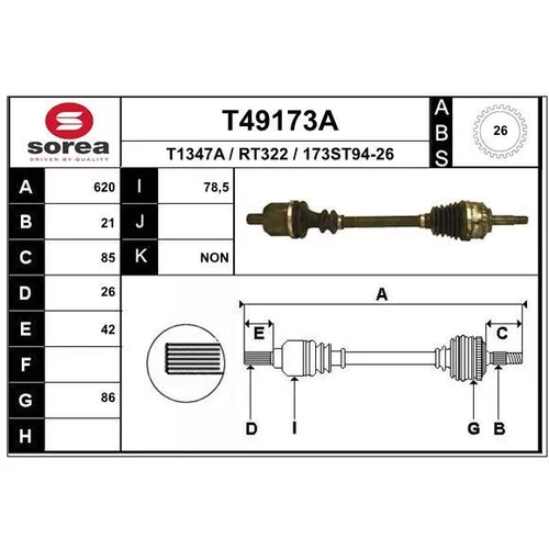 Hnací hriadeľ EAI T49173A