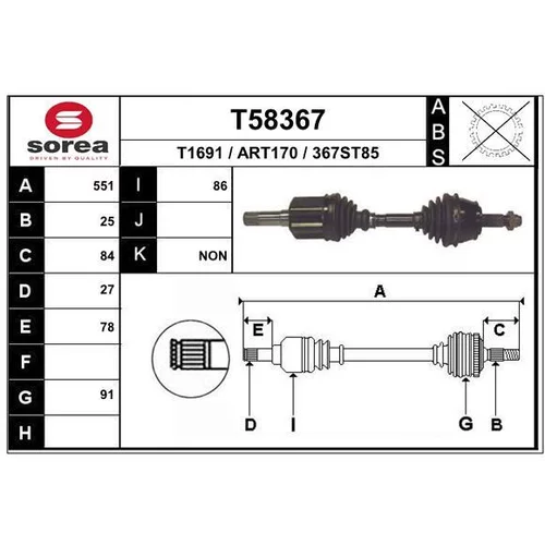 Hnací hriadeľ EAI T58367
