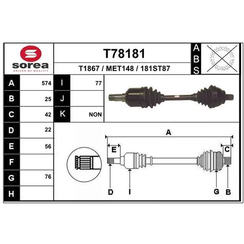 Hnací hriadeľ EAI T78181