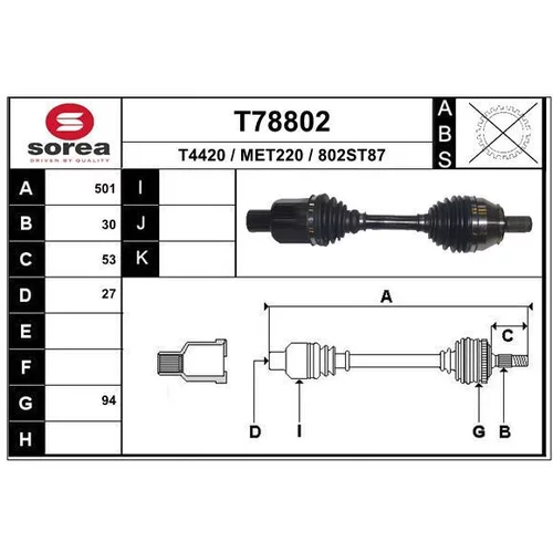 Hnací hriadeľ EAI T78802