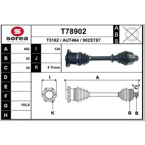Hnací hriadeľ EAI T78902
