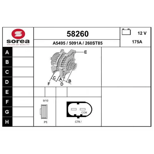 Alternátor EAI 58260
