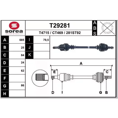 Hnací hriadeľ EAI T29281