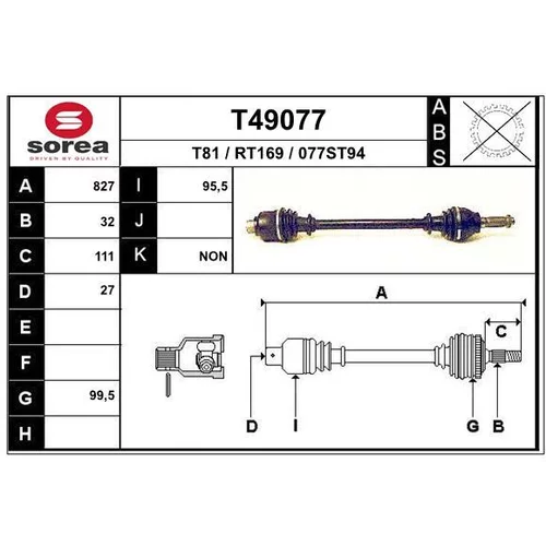 Hnací hriadeľ EAI T49077