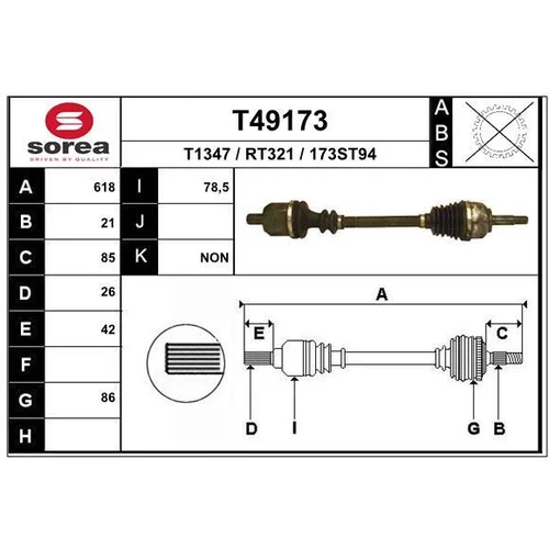 Hnací hriadeľ EAI T49173
