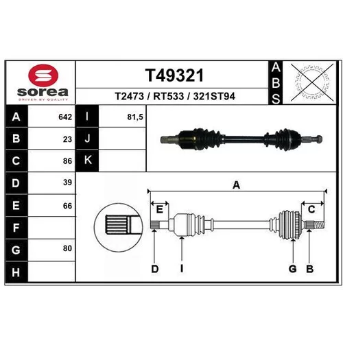 Hnací hriadeľ EAI T49321