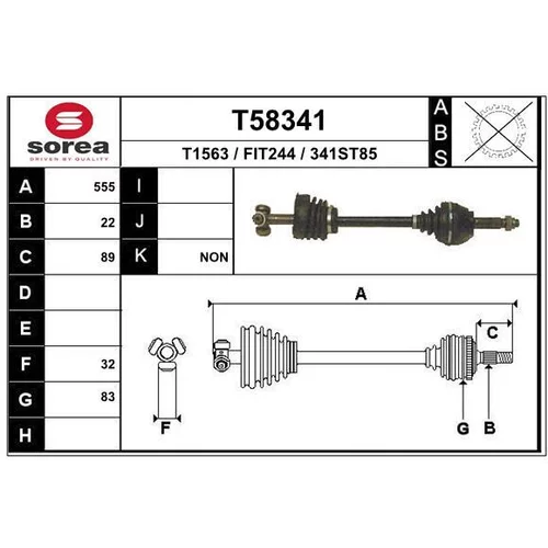 Hnací hriadeľ T58341 /EAI/