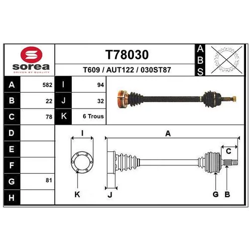 Hnací hriadeľ T78030 /EAI/